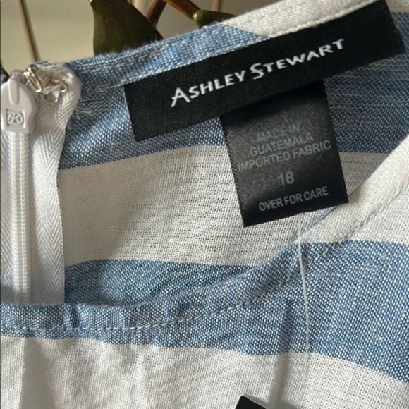 Ashley Stewart Striped Blue and White Jumpsuit sleeveless  size 18 - Picture 5 of 8